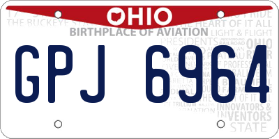 OH license plate GPJ6964
