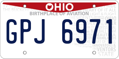 OH license plate GPJ6971