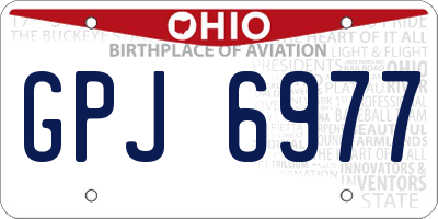 OH license plate GPJ6977