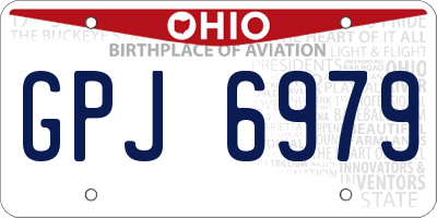 OH license plate GPJ6979