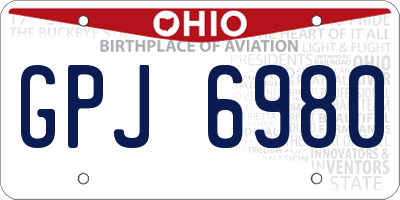 OH license plate GPJ6980