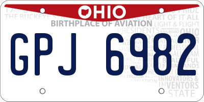 OH license plate GPJ6982