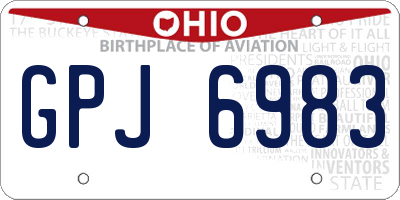 OH license plate GPJ6983