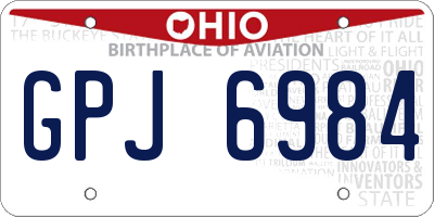 OH license plate GPJ6984