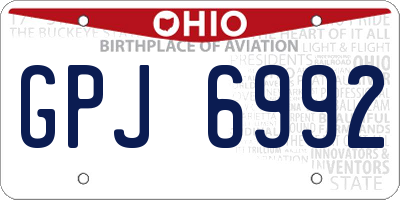 OH license plate GPJ6992