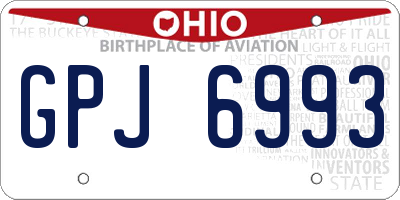 OH license plate GPJ6993