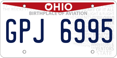 OH license plate GPJ6995