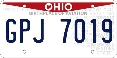 OH license plate GPJ7019