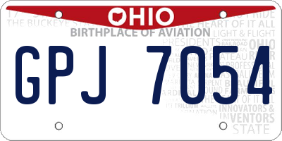 OH license plate GPJ7054
