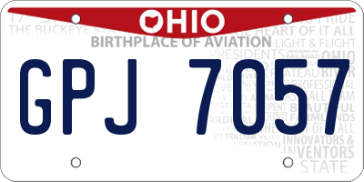 OH license plate GPJ7057