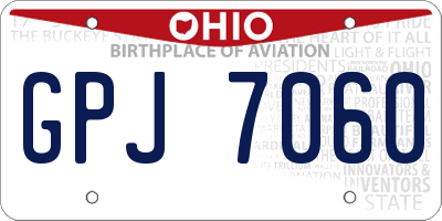 OH license plate GPJ7060