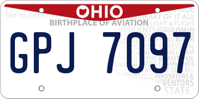 OH license plate GPJ7097