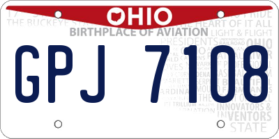 OH license plate GPJ7108