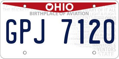OH license plate GPJ7120