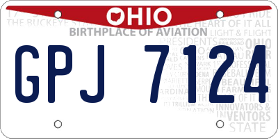 OH license plate GPJ7124