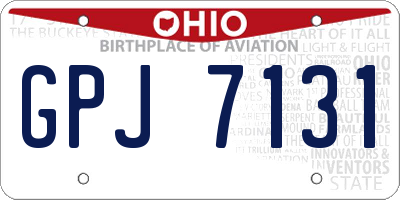 OH license plate GPJ7131