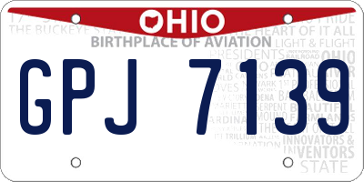 OH license plate GPJ7139