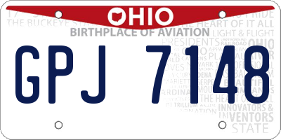 OH license plate GPJ7148