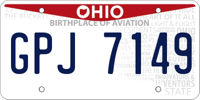 OH license plate GPJ7149