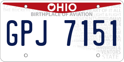 OH license plate GPJ7151