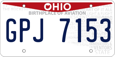 OH license plate GPJ7153
