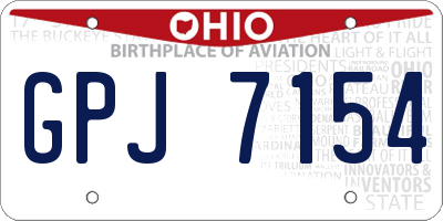 OH license plate GPJ7154