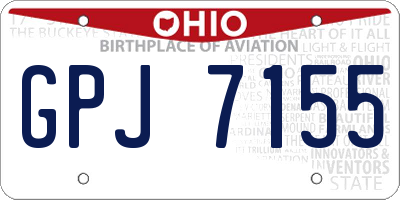 OH license plate GPJ7155