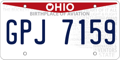 OH license plate GPJ7159