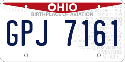 OH license plate GPJ7161