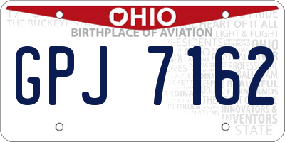 OH license plate GPJ7162