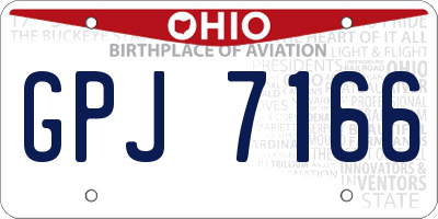 OH license plate GPJ7166