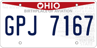 OH license plate GPJ7167