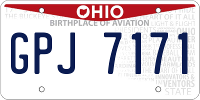 OH license plate GPJ7171