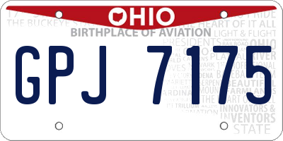 OH license plate GPJ7175