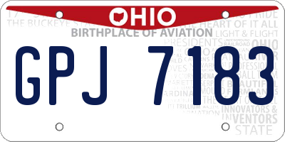 OH license plate GPJ7183