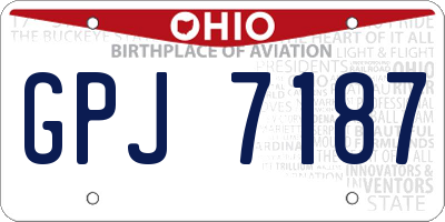 OH license plate GPJ7187