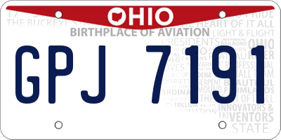 OH license plate GPJ7191