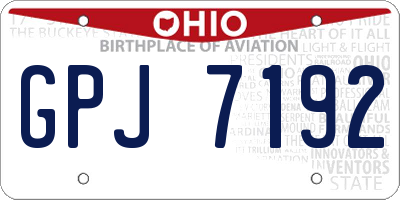 OH license plate GPJ7192