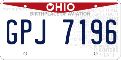 OH license plate GPJ7196