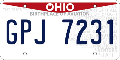 OH license plate GPJ7231