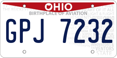 OH license plate GPJ7232