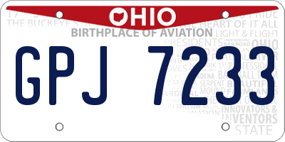 OH license plate GPJ7233