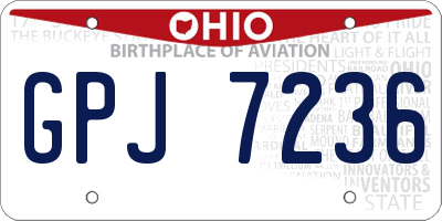 OH license plate GPJ7236