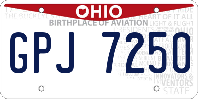 OH license plate GPJ7250