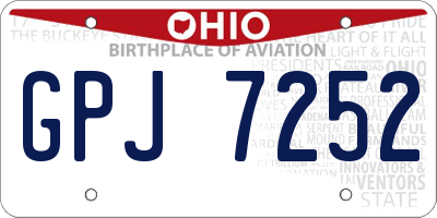 OH license plate GPJ7252
