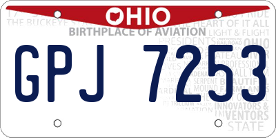 OH license plate GPJ7253