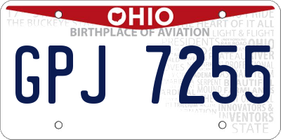 OH license plate GPJ7255