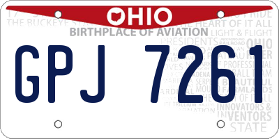 OH license plate GPJ7261