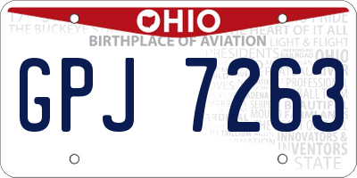 OH license plate GPJ7263