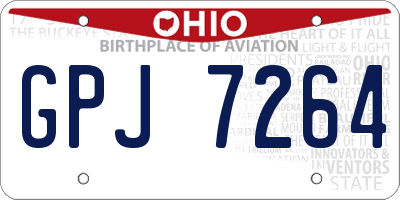 OH license plate GPJ7264